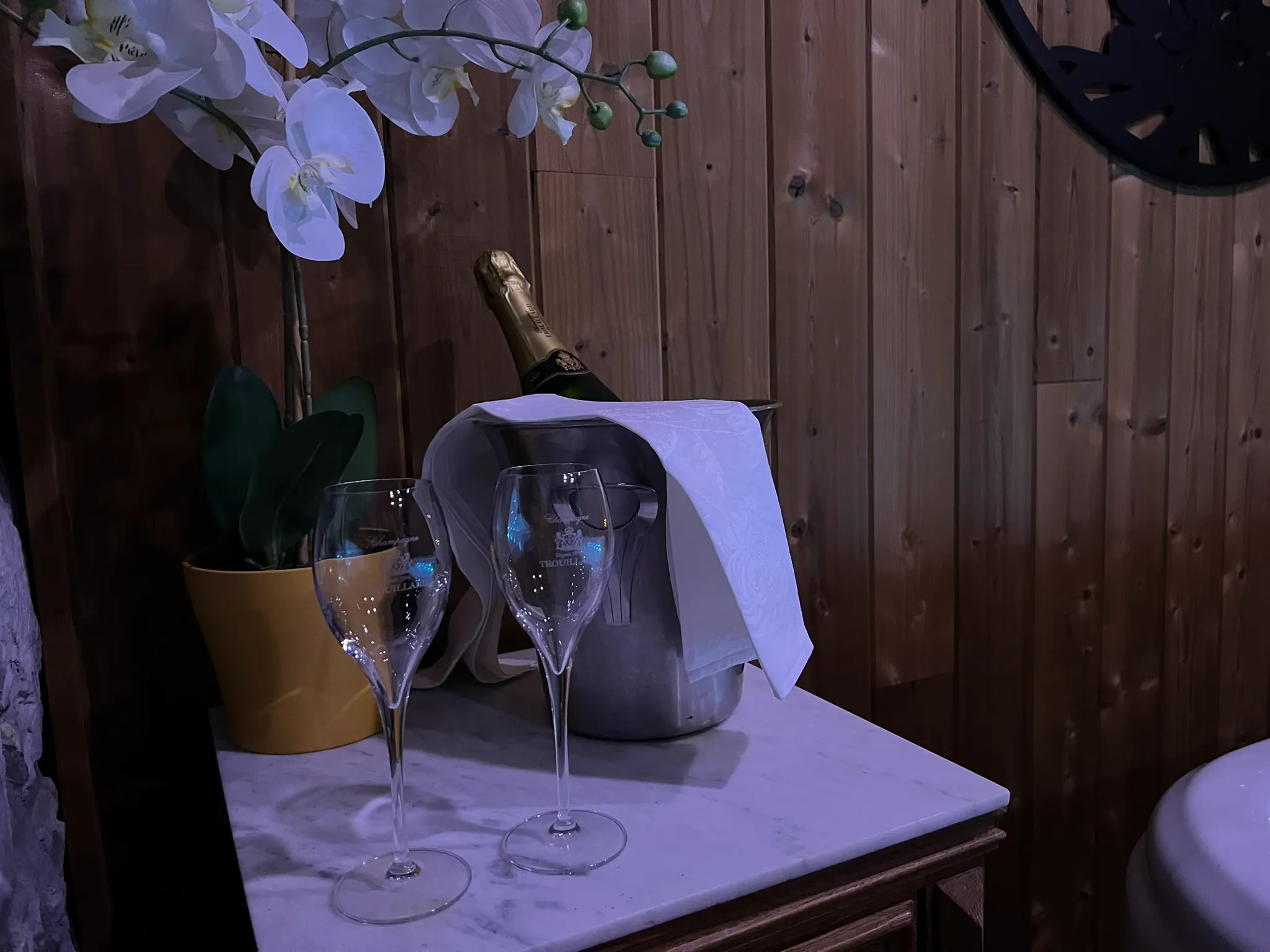 Jacuzzi avec vue sur le jardin